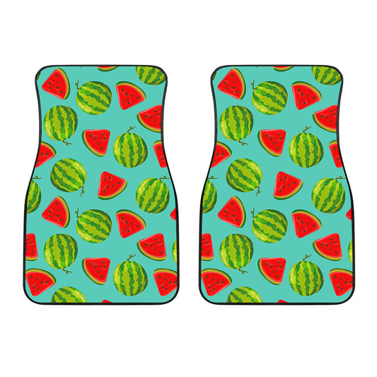 Blue Summer Watermelon Pattern Print Front Car Floor Mats