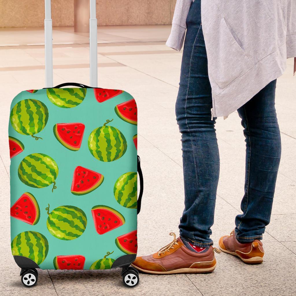 Blue Summer Watermelon Pattern Print Luggage Cover GearFrost