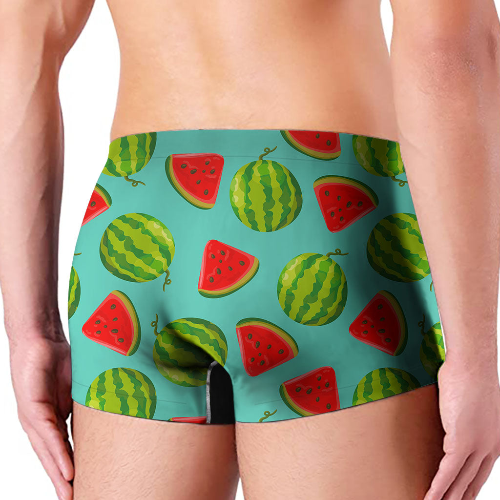 Blue Summer Watermelon Pattern Print Men's Boxer Briefs