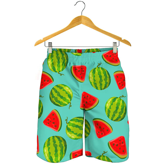Blue Summer Watermelon Pattern Print Men's Shorts
