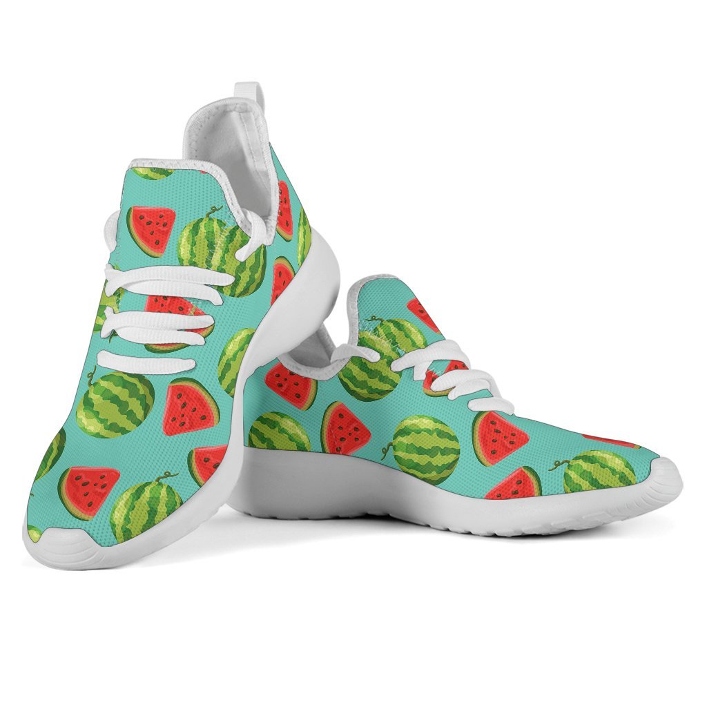 Blue Summer Watermelon Pattern Print Mesh Knit Shoes GearFrost