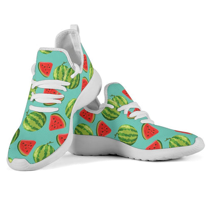 Blue Summer Watermelon Pattern Print Mesh Knit Shoes GearFrost