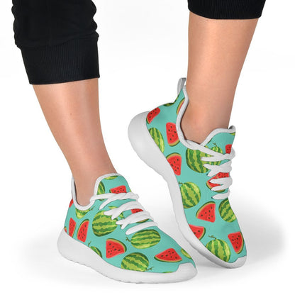 Blue Summer Watermelon Pattern Print Mesh Knit Shoes GearFrost