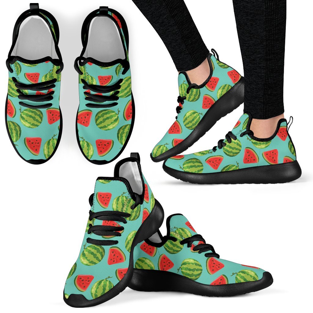 Blue Summer Watermelon Pattern Print Mesh Knit Shoes GearFrost