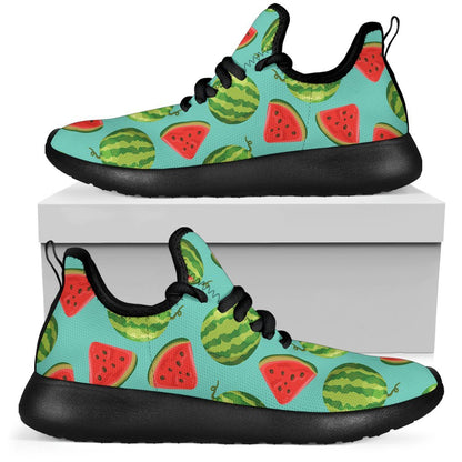 Blue Summer Watermelon Pattern Print Mesh Knit Shoes GearFrost