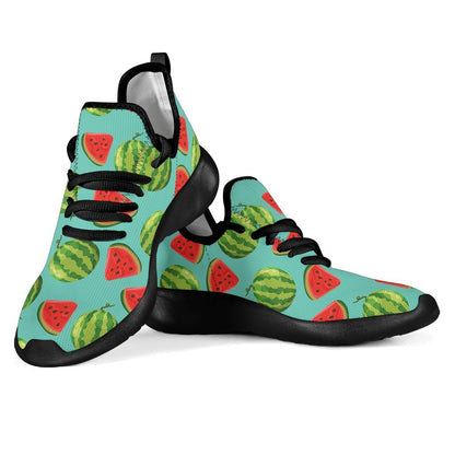 Blue Summer Watermelon Pattern Print Mesh Knit Shoes GearFrost