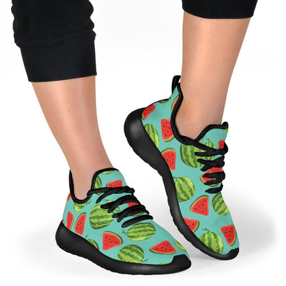 Blue Summer Watermelon Pattern Print Mesh Knit Shoes GearFrost