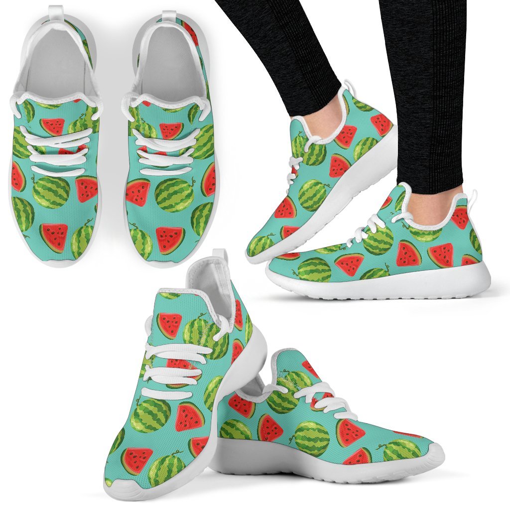 Blue Summer Watermelon Pattern Print Mesh Knit Shoes GearFrost
