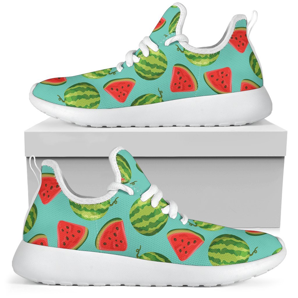 Blue Summer Watermelon Pattern Print Mesh Knit Shoes GearFrost