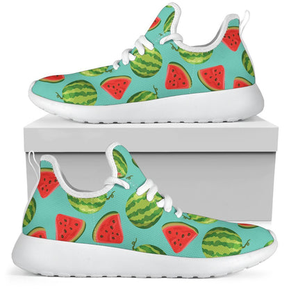 Blue Summer Watermelon Pattern Print Mesh Knit Shoes GearFrost