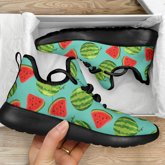 Blue Summer Watermelon Pattern Print Mesh Knit Shoes GearFrost