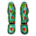 Blue Summer Watermelon Pattern Print Muay Thai Shin Guards