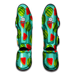 Blue Summer Watermelon Pattern Print Muay Thai Shin Guard