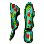 Blue Summer Watermelon Pattern Print Muay Thai Shin Guard