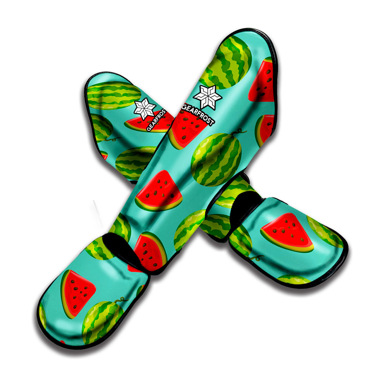 Blue Summer Watermelon Pattern Print Muay Thai Shin Guard