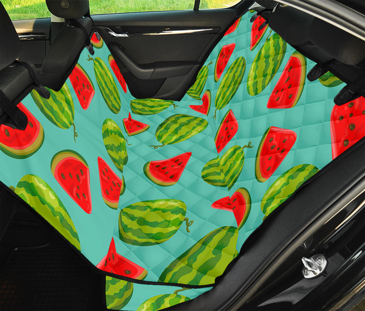 Blue Summer Watermelon Pattern Print Pet Car Back Seat Cover