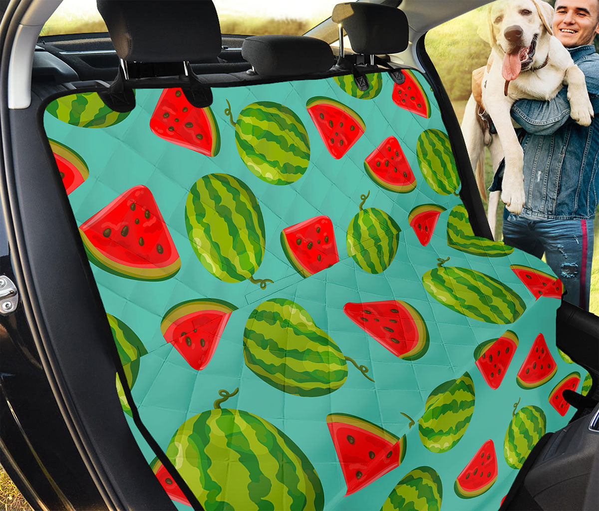 Blue Summer Watermelon Pattern Print Pet Car Back Seat Cover