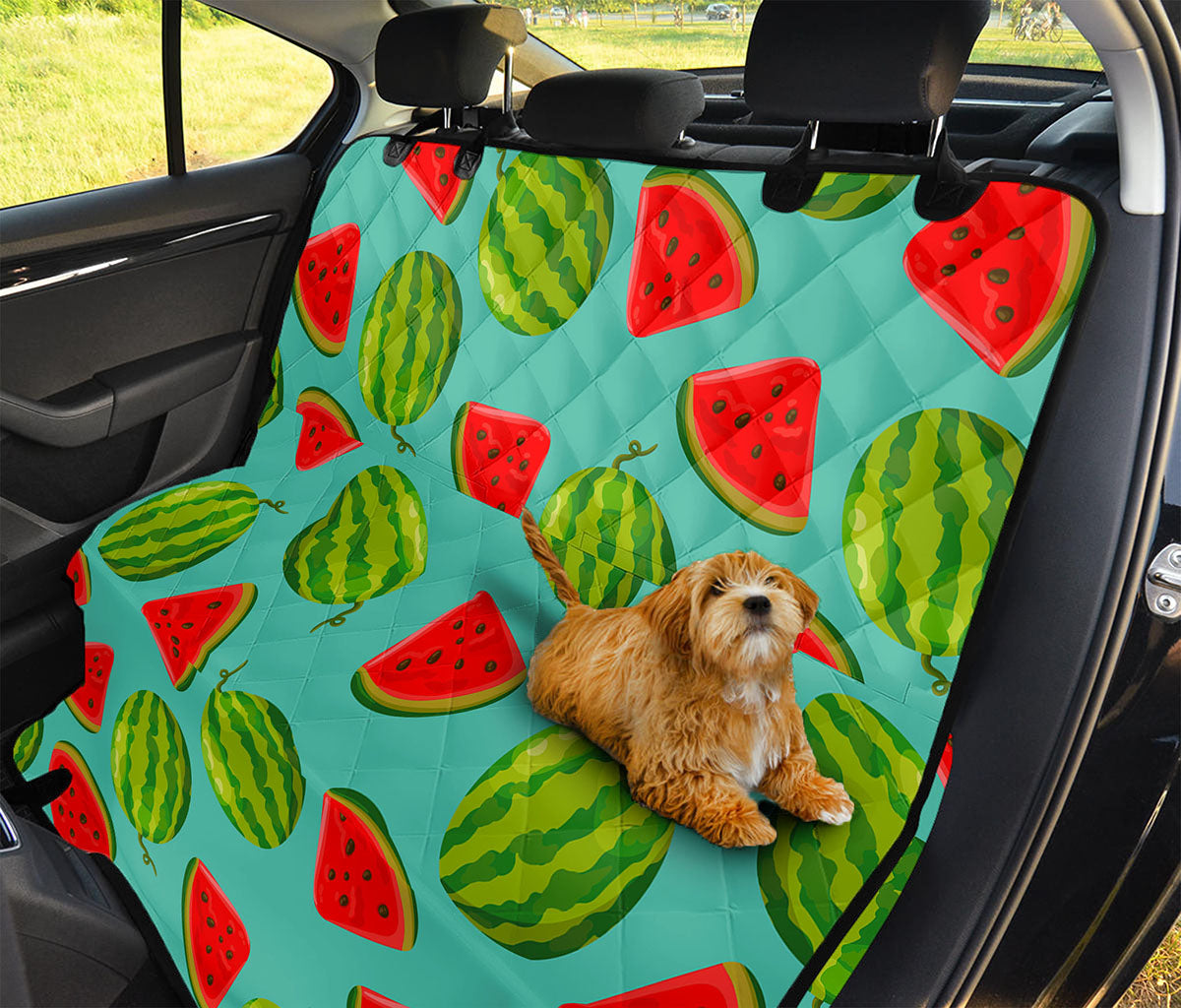 Blue Summer Watermelon Pattern Print Pet Car Back Seat Cover