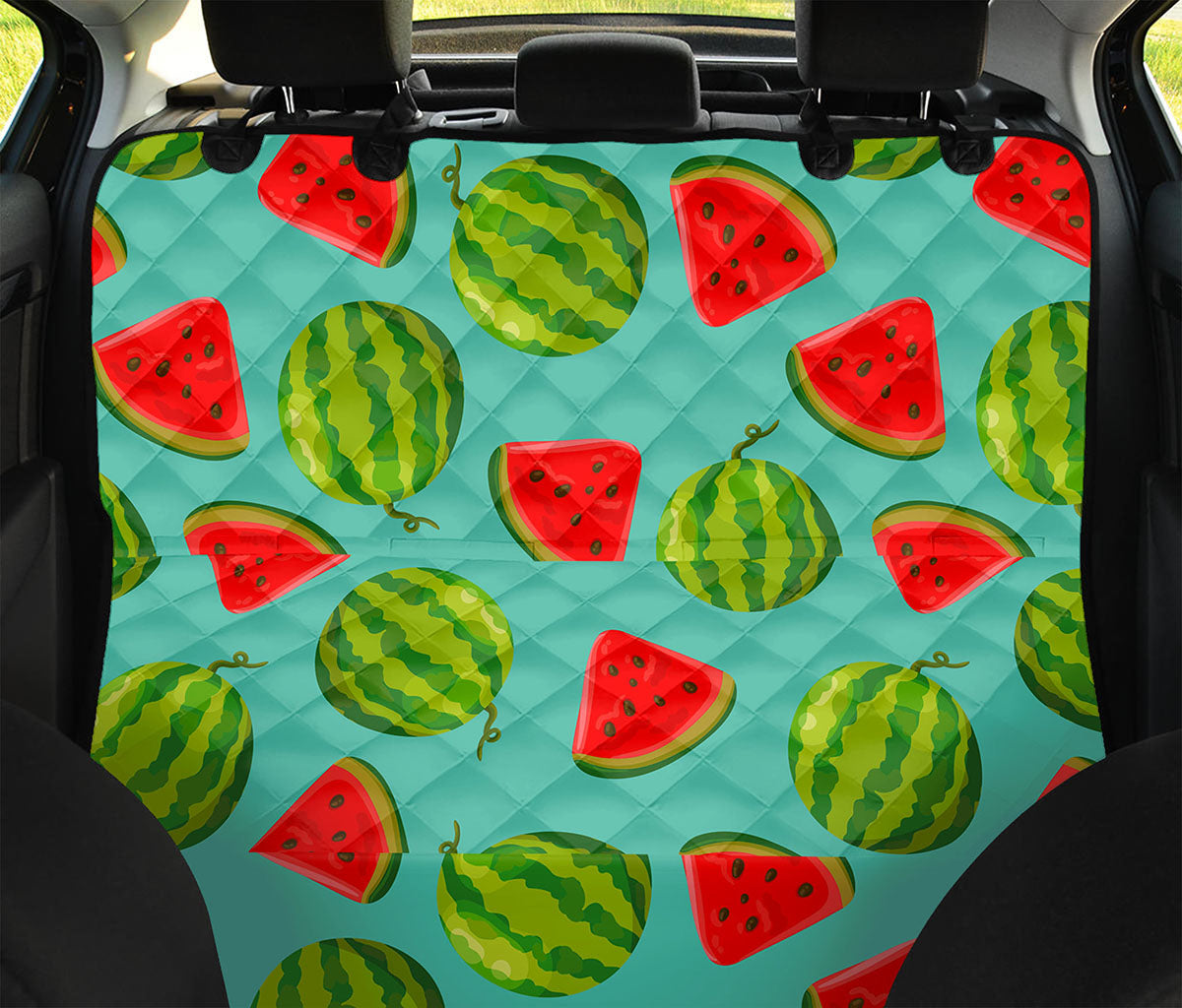Blue Summer Watermelon Pattern Print Pet Car Back Seat Cover