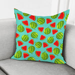 Blue Summer Watermelon Pattern Print Pillow Cover
