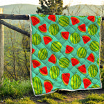 Blue Summer Watermelon Pattern Print Quilt
