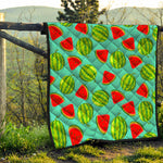 Blue Summer Watermelon Pattern Print Quilt
