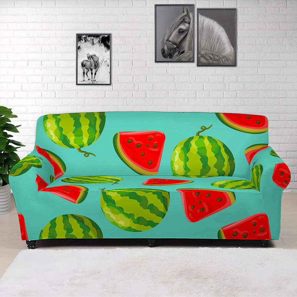 Blue Summer Watermelon Pattern Print Sofa Cover