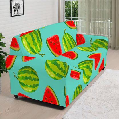 Blue Summer Watermelon Pattern Print Sofa Cover