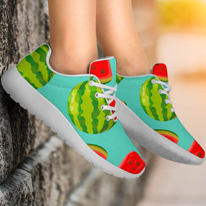 Blue Summer Watermelon Pattern Print Sport Shoes GearFrost