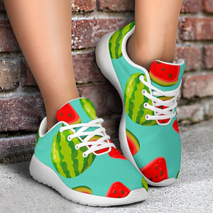 Blue Summer Watermelon Pattern Print Sport Shoes GearFrost