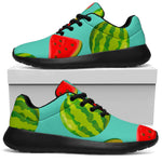 Blue Summer Watermelon Pattern Print Sport Shoes GearFrost