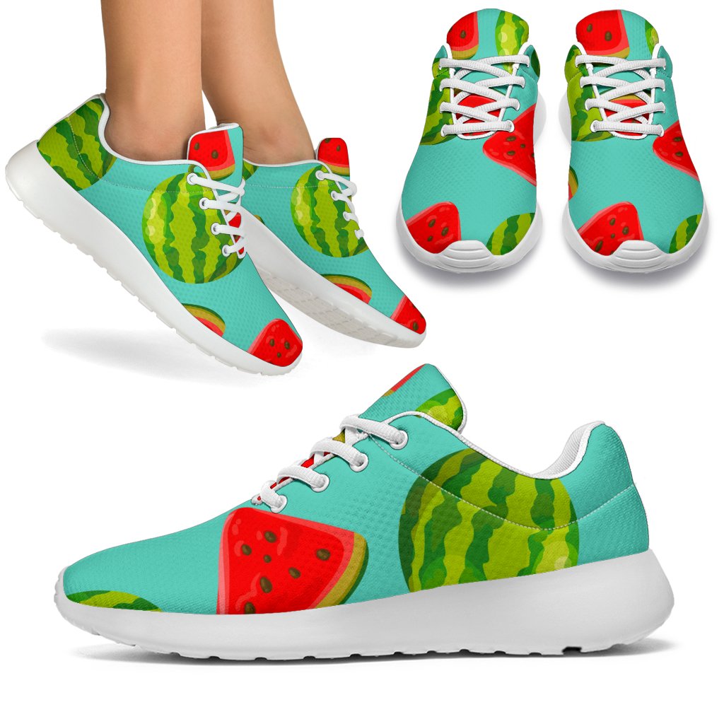 Blue Summer Watermelon Pattern Print Sport Shoes GearFrost