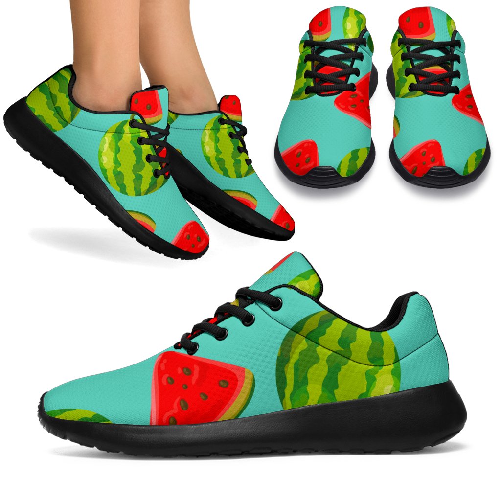 Blue Summer Watermelon Pattern Print Sport Shoes GearFrost