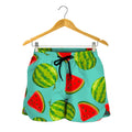 Blue Summer Watermelon Pattern Print Women's Shorts