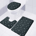 Blue Sun And Moon Pattern Print 3 Piece Bath Mat Set