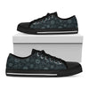 Blue Sun And Moon Pattern Print Black Low Top Shoes