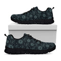 Blue Sun And Moon Pattern Print Black Running Shoes