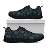 Blue Sun And Moon Pattern Print Black Sneakers