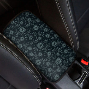 Blue Sun And Moon Pattern Print Car Center Console Cover