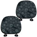 Blue Sun And Moon Pattern Print Car Headrest Covers