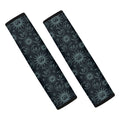 Blue Sun And Moon Pattern Print Car Seat Belt Covers