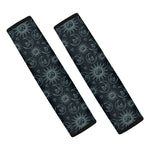 Blue Sun And Moon Pattern Print Car Seat Belt Covers