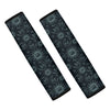 Blue Sun And Moon Pattern Print Car Seat Belt Covers