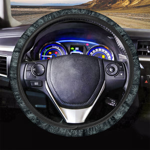 Blue Sun And Moon Pattern Print Car Steering Wheel Cover