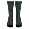 Blue Sun And Moon Pattern Print Crew Socks