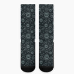 Blue Sun And Moon Pattern Print Crew Socks