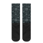 Blue Sun And Moon Pattern Print Crew Socks