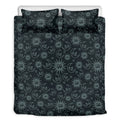 Blue Sun And Moon Pattern Print Duvet Cover Bedding Set