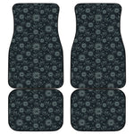 Blue Sun And Moon Pattern Print Front and Back Car Floor Mats