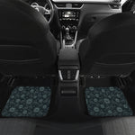 Blue Sun And Moon Pattern Print Front and Back Car Floor Mats